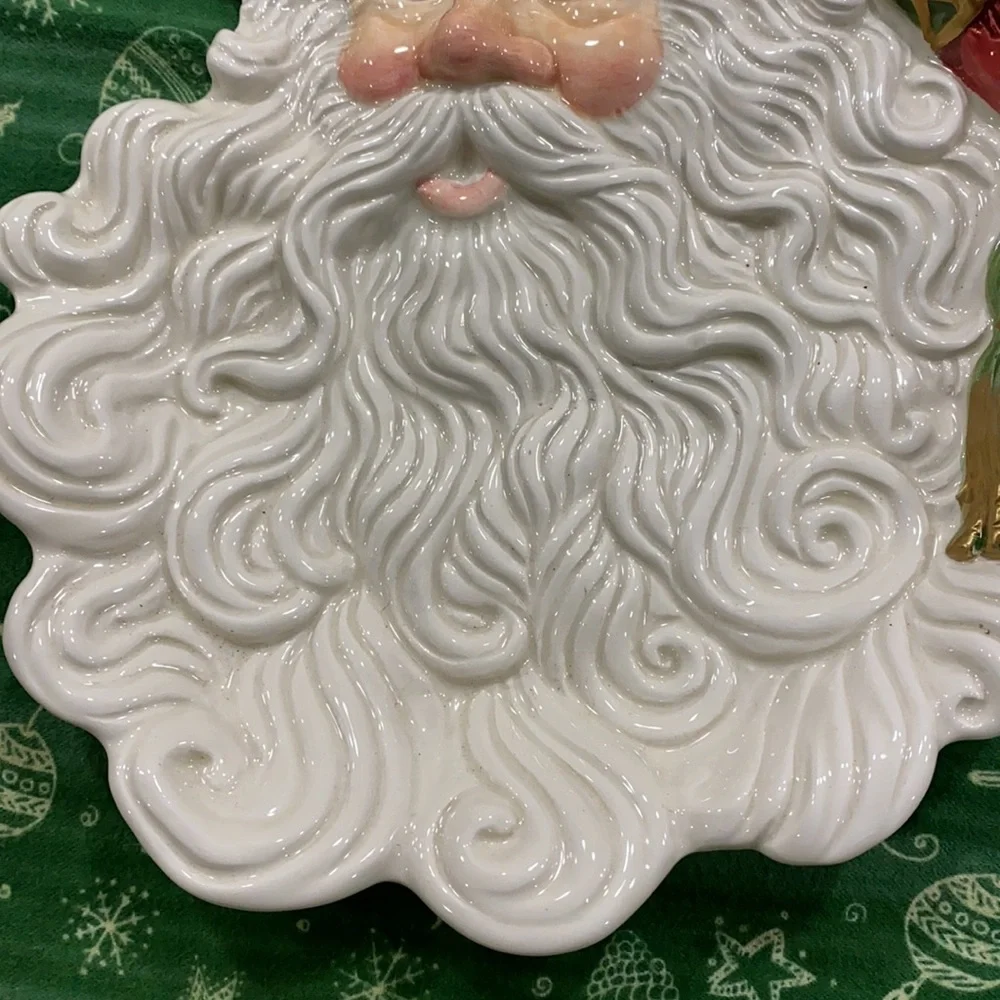 Fitz &‎ Floyd Classics Porcelain Santa Wall Hanger or Candy Dish 8-3/4”x 10-1/2”